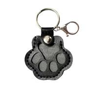 Dog Fur Storage Keychain, Cute Leather Paw Keychain Pet Hair Keepsake Keyring, Unique Memorial Collection Key chain, Pet Memorial Gifts for Bag Purse Paw Charm Key Holder Black