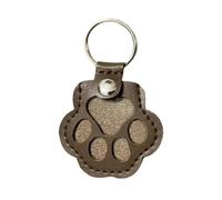 Dog Fur Storage Keychain, Cute Leather Paw Keychain Pet Hair Keepsake Keyring, Unique Memorial Collection Key chain, Pet Memorial Gifts for Bag Purse Paw Charm Key Holder Dark Brown