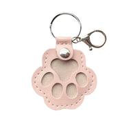 Dog Fur Storage Keychain, Cute Leather Paw Keychain Pet Hair Keepsake Keyring, Unique Memorial Collection Key chain, Pet Memorial Gifts for Bag Purse Paw Charm Key Holder Pink