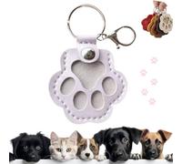 Dog Fur Storage Keychain,Leather Cat Paw Shaped Keychain,Pet Hair Keepsake Keyring,Cute Pet Memorial Collection Key Chain,Pet Memorial Gifts for Bag Purse Paw Charm Key Holder