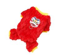 Dog Furry Coat Embroidered Chinese New Year Jackets For Small Size Clothes Sweatshirt Winter Outfit Dog Costume For Holidays
