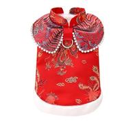 Dog Furry Coat Festive Fancywork for Spring Festival Dogs Thicken Coat Dog Apparel Coat Pullover Winter Dog Pajamas
