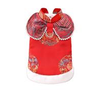 Dog Furry Coat Festive Fancywork for Spring Festival Dogs Thicken Coat Dog Apparel Coat Pullover Winter Dog Pajamas