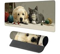 Dog Gaming Mouse Mat 1200x600x3mm, Cat Mouse Pad Large, Desk Mat with Stitched Edge, Mousepad with Non-Slip Rubber Base, Office Accessories, Keyboard Pad, for PC, Gaming, Desk Accessories B-8482