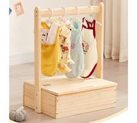 Dog Garment Rack Pet Armoire Wardrobe Wooden Dress Up Clothes Storage Small Dog Closet Pet Clothes Organizer Accessories For Doll Cat And Puppy