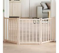 Dog Gate 3-Panel 150cm Foldable Solid Fir Wood 50x60cm Freestanding Natural Pet