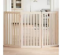 Dog Gate with Door Foldable Pet Gate Dog Fence Pet Barrier Poplar Wood vidaXL