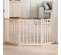 Dog Gate with Door Foldable Dog Fence Barrier Pet Gate Solid Wood Fir vidaXL