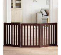 vidaXL Dog Gate Foldable 3 Panels Brown 150 cm Poplar Wood