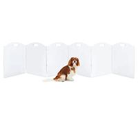 Dog Gate for The House, Clear Acrylic Pet Gate for Dogs, Freestanding Dog Gates for Doorways, Folding Free Standing Puppy Doggy Cat Fence for Inside, Dog Barriers for Home 6 Panel