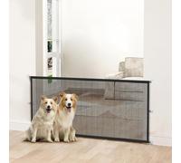 Dog Gate Indoor Pet Gates for Stairs: Dogs Screen Mesh Gate for The House Magic Gate for Kitchen Doorways Hallway Stairways Porch Yard 30 inch Tall, 60 inch Wide