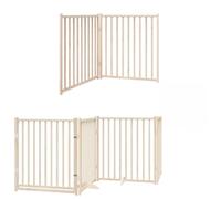 Dog Gate with Door Foldable 12 Panels 960 cm Poplar Wood | Pet barrier gate,indoor use,stairs and doorway,no drilling,sturdy feet,flat folding storage