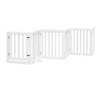 (white, 50 x 60 x 2 cm/ 6 pcs) vidaXL Dog Gate with Door Foldable Pet Gate Dog Fence Pet Barrier Poplar Wood