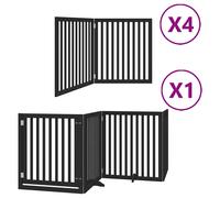 Dog Gate with Door Foldable Dog Fence Pet Gate Dog Barrier Poplar Wood vidaXL