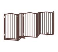 Dog Gate with Door Foldable Pet Gate Dog Fence Pet Barrier Poplar Wood vidaXL