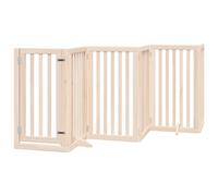 Dog Gate with Door Foldable Pet Gate Dog Fence Pet Barrier Poplar Wood vidaXL