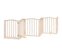 Dog Gate with Door Foldable Pet Gate Dog Fence Pet Barrier Poplar Wood vidaXL