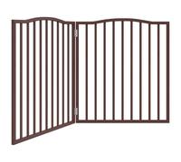 Dog Gate with Door Foldable Pet Gate Dog Fence Pet Barrier Poplar Wood vidaXL