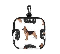 Dog German Shepherd, Square Zipper Storage Bag, Neoprene Coin Purse, Small Wallets, Change Pouch, Change Purse