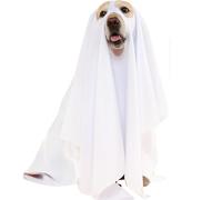 Dog Ghost Costume Adorable Funny White Dog Cape Polyester Halloween Costume 27.6in for Party, Trick or Treat PET_SUPPLIES.