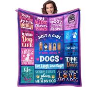 Dog Girl Blanket for Dog Moms 60X80 Just a Girl Who Loves Dogs Soft Blanket Christmas Dogs Themed Gifts for Owners Girls