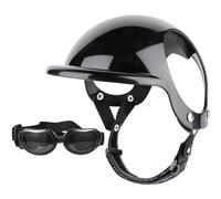 Dog Goggles, Dog Helmet and Goggles 2Pcs/Set Adjustable Chin Strap Dome Helmet with Ear Hole Windproof Stylish Decorative Pet Supplies