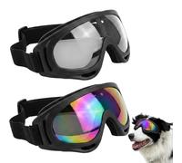 Dog Goggles Eye Protection, Sunglasses for Dogs with Clear and Multicolor Lenses, Adjustable Strap for Outdoor Activities, Car Rides, Beach Trips, Motorcycle Rides, Snow Adventures, Boating, Daily Wal