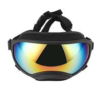 Dog Goggles Eye Wear Anti UV Pet Sunglasses Adjustable Glasses Strap(Black frame red film)