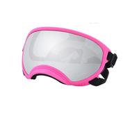 Dog Goggles,Pet Sunglasses Dog Goggles Anti UV Strong Impact Resistance Adjustable Elastic Breathable Pet Sunglasses(Pink and Silver,L)