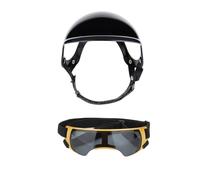 Dog Goggles,Pet Sunglasses Pet Helmet Glasses Set Dog Motorcycle Safety Sun-protective Goggles Outdoor(Gold-set)