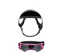Dog Goggles,Pet Sunglasses Pet Helmet Glasses Set Dog Motorcycle Safety Sun-protective Goggles Outdoor(Pink-set)