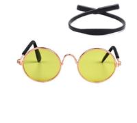 Dog Goggles Puppy Dog Sunglasses Anti-skid Round Metal Cat Classic Retro Cute Pet Glasses Party(F)