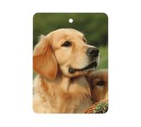 Dog Golden Retriever Car Air Freshener Hanging, Long Lasting Scented Car Aromatherapy Tablets, Square Fragrance Scented Cards for Vehicles, Bedroom, Wardrobe Black-style