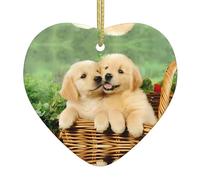 dog golden retriever Print Christmas Tree Ceramic Hanging Ornament - Xmas Tree Decoration, Love Pendant for Holiday Home
