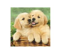 dog golden retriever Printed Square Jigsaw Puzzle 12.8x12.8 CM, Puzzle Challenging Game for Adults Gifts, Family Fun Decorative Wall Decor