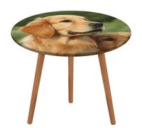 Dog Golden Retriever Tablecloth, Round Fitted Tablecloth with Elastic Edge, Waterproof Table Cover for Kitchen, Restaurant, Party, Patio, 120cm