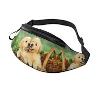 Dog Golden Retriever Waist Bag Bumbags for Men Women, Print Polyester Waist Pack for Travel Walking Sport with Adjustable Strap