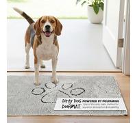 Dog Gone Smart Dirty Dog Doormat - Fast Drying Rug with Super Gripper Backing for Clean Floors - Super Absorbent and Machine Washable Mat for Muddy Paws - Silver Grey