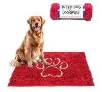 Dog Gone Smart Dirty Dog Microfiber Doormat, Super Absorbent Machine Washable with Non-Slip Backing, Large, Maroon