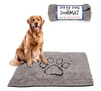 Dog Gone Smart Dirty Dog Microfiber Doormat, Super Absorbent Machine Washable with Non-Slip Backing, Large, Grey