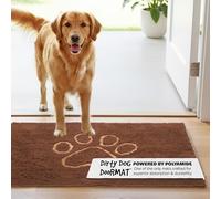 Dog Gone Smart Dirty Dog Microfiber Doormat, Super Absorbent Machine Washable with Non-Slip Backing, Large, Mocha Brown