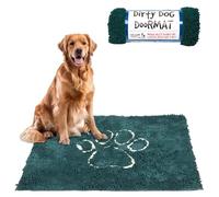 Dog Gone Smart Dirty Dog Microfiber Doormat, Super Absorbent Machine Washable with Non-Slip Backing, Large, Petrol