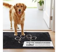 Dog Gone Smart Dirty Dog Microfiber Doormat, Super Absorbent Machine Washable with Non-Slip Backing, Large, Black Hue