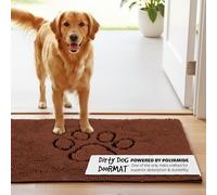 Dog Gone Smart Dirty Dog Microfiber Doormat, Super Absorbent Machine Washable with Non-Slip Backing, Large, Brown
