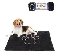 Dog Gone Smart Dirty Dog Microfiber Doormat, Super Absorbent Machine Washable with Non-Slip Backing, Medium, Black Hue