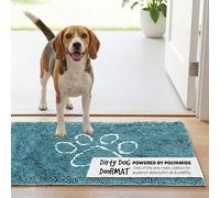 Dog Gone Smart Dirty Dog Microfiber Doormat, Super Absorbent Machine Washable with Non-Slip Backing, Medium, Pacific Blue