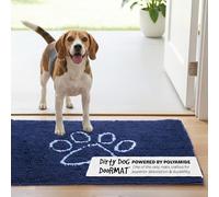 Dog Gone Smart Dirty Dog Microfiber Doormat, Super Absorbent Machine Washable with Non-Slip Backing, Medium, Bermuda Blue