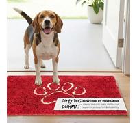 Dog Gone Smart Dirty Dog Microfiber Doormat, Super Absorbent Machine Washable with Non-Slip Backing, Medium, Maroon