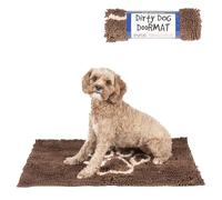 Dog Gone Smart Dirty Dog Microfiber Doormat, Super Absorbent Machine Washable with Non-Slip Backing, Medium, Almond