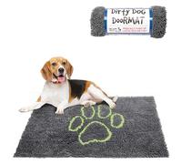 Dog Gone Smart Dirty Dog Microfiber Doormat, Super Absorbent Machine Washable with Non-Slip Backing, Medium, Cool Grey
